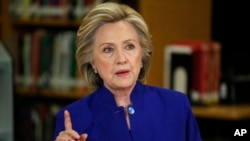 Democratic presidential candidate Hillary Clinton speaks on immigration at an event at Rancho High School in Las Vegas, May 5, 2015.