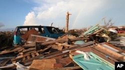 Une vue des dégâts et des destructions causés par l'ouragan Dorian aux Bahamas, le jeudi 5 septembre 2019. 