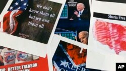 This March 4, 2020, image shows a collection of Instagram posts, which Facebook, the owner of Instagram, yanked off the site in October after concluding that they originated from Russia and had links to the Internet Research Agency.