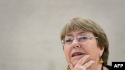 La Alta Comisionada de las Naciones Unidas para los Derechos Humanos, Michelle Bachelet, asiste a una actualización sobre la situación de los derechos humanos en Venezuela.