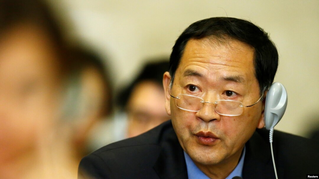 Duta Besar Korea Utara untuk PBB, Han Tae-song saat menghadiri Konferensi Perlucutan Senjata di Kantor Perserikatan Bangsa-Bangsa, Jenewa, Swiss, 5 September 2017. (Foto: dok).
