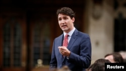 PM Kanada, Justin Trudeau di Gedung Parlemen Kanada di Ottawa, Ontario, Kanada, 3 Mei 2017. (REUTERS/Chris Wattie).