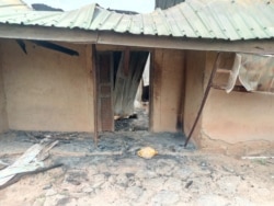 One of the houses ruined in Kurmin Masara village during a predawn raid Aug. 6. 2020. (Timothy Obiezu/VOA)