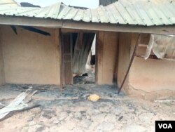 One of the houses ruined in Kurmin Masara village during a predawn raid Aug. 6. 2020. (Timothy Obiezu/VOA)
