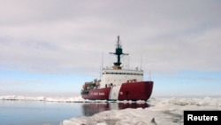 Polar Star, the U.S. Coast Guard icebreaker, completes ice drills in the Arctic in this July 3, 2013 handout photo. 