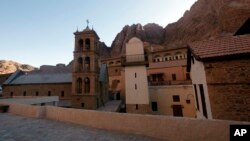 A view of Saint Catherine monastery in South Sinai, Egypt, Dec. 16, 2017, where an inauguration ceremony was held for the opening of the ancient library.