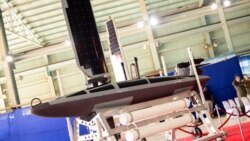 在菲律宾苏比克海军作战基地展示的四艘Ocean Aero Triton自主水下/水面无人载具中的一艘。(2026年6月22日)