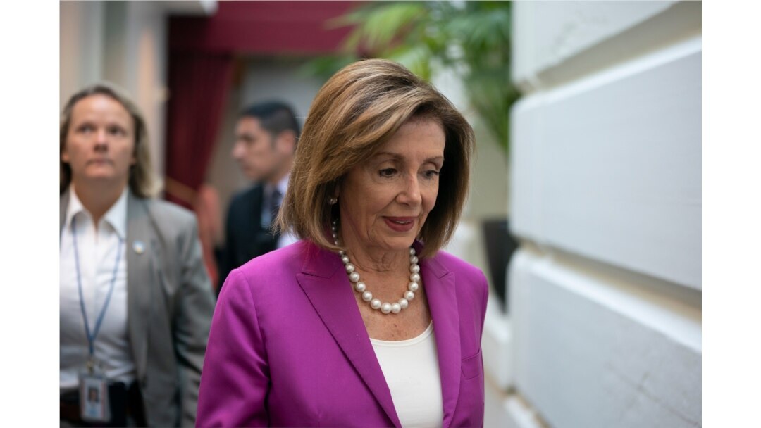 FILE - House Speaker Nancy Pelosi, D-Calif., arrives for a closed-door session with her caucus, July 16, 2019.