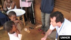 FILE - Epidemiologist Paul Spiegel was working with the UN Refugee Agency when he visited a refugee camp in Cameroon in 2014. (UNHCR)