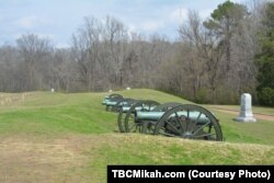 These cannons sit at what was the largest of the Union lines’ artillery emplacements.