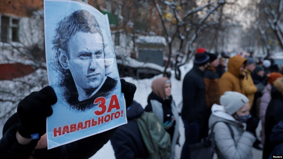 Aleksey Navalniy himoyasi uchun o'tkazilgan norozilik namoyishi, Moskva, Rossiya, 2021-yil, 18-yanvar