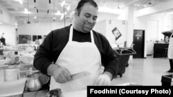 Chef Majed prepares food at Union Kitchen, a professional kitchen where about 70 fledgling food businesses are growing in Washington.
