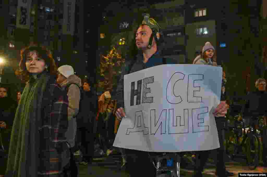 Protest in Skopje against the air pollution in North Macedonia, December 10th, 2024