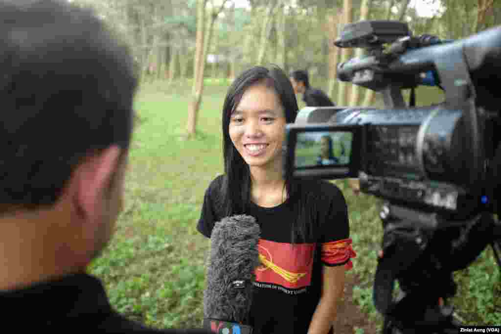 Phyo Phyo Aung, one of the 12 members of the student organizing committee, says rallies will continue if demonstrators' demands are not met.