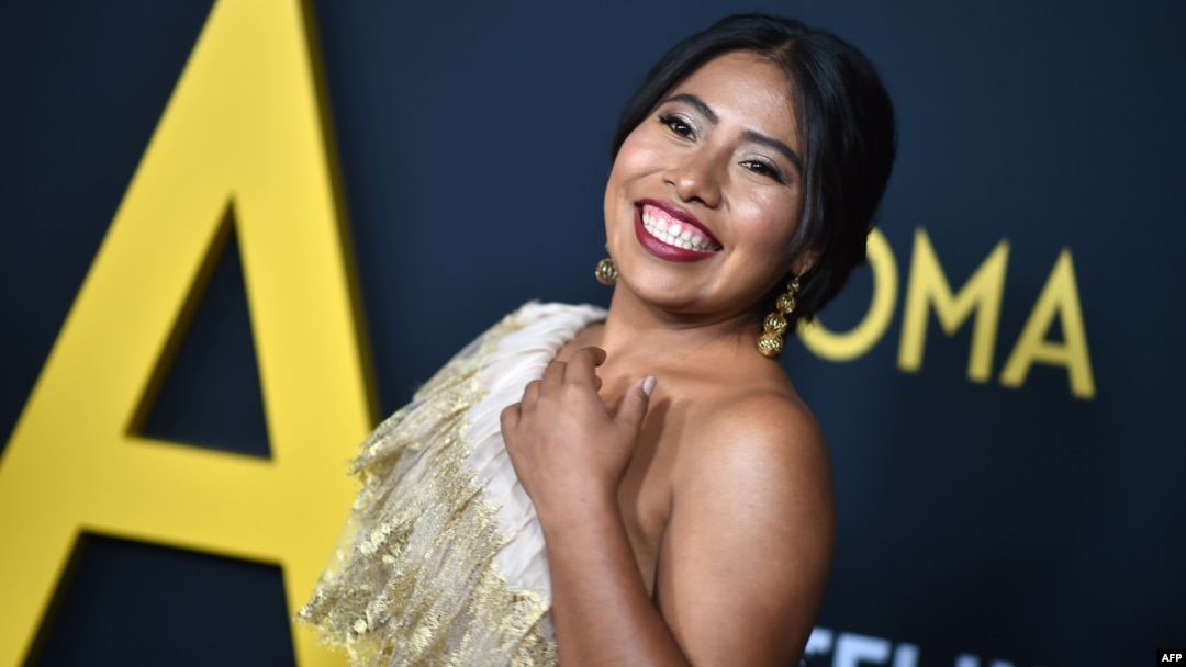 Mexican actress Yalitza Aparicio arriveS for the Los Angeles premiere of "Roma" at the Egyptian theatre in Hollywood, Dec. 10, 2018. 