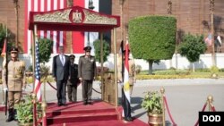 Defense Secretary James N. Mattis meets with Egypt's Minister of Defense Gen. Sedky Sobhy in Cairo, Egypt, Dec. 2, 2017. 