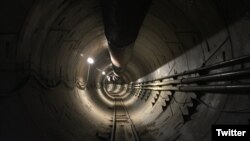 FILE - Elon Musk tweeted a photo of The Boring Company LA tunnel, taken Oct. 28, 2017