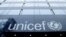 FILE - A UNICEF logo is pictured outside the organization's offices in Geneva, Switzerland, January 30, 2017.