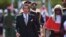L'ex-président du Botswana, Ian Khama lors de sa prestation de serment a Gaborone, le 28 octobre 2014. AFP PHOTO/MONIRUL BHUIYAN 