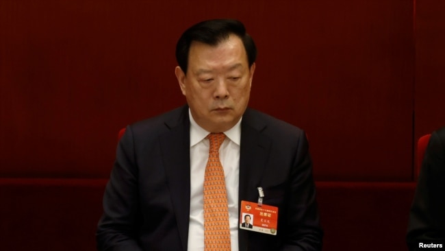 Xia Baolong, director of the Hong Kong and Macao Affairs Office, attends the opening session of the Chinese People's Political Consultative Conference (CPPCC) at the Great Hall of the People in Beijing, China on March 4, 2021.