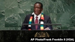 Zimbabwe President Emmerson Mnangagwa at United Nations General Assembly