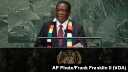 Zimbabwe President Emmerson Mnangagwa at United Nations General Assembly