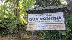 Cagar Budaya Gua Pamona di kelurahan Pamona, Kecamatan Pamona Puselemba, Kabupaten Poso Sulawesi Tengah. Situs ini dilindungi Undang-Undang RI Nomor 11 Tahun 2010 tentang cagar budaya. Jumat (19/02/21). (Foto: VOA/Yoanes Litha)