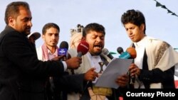 Mohammed Ali al-Houthi, chef du Haut comité révolutionnaire, s'adresse à la presse, le 23 janvier 2015. 