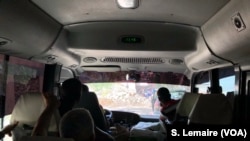View from inside the tour bus in Haiti.