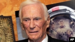 FILE - Former Apollo astronaut Capt. Gene Cernan attends a special screening of "The Last Man On The Moon" in New York, Feb. 18, 2016.