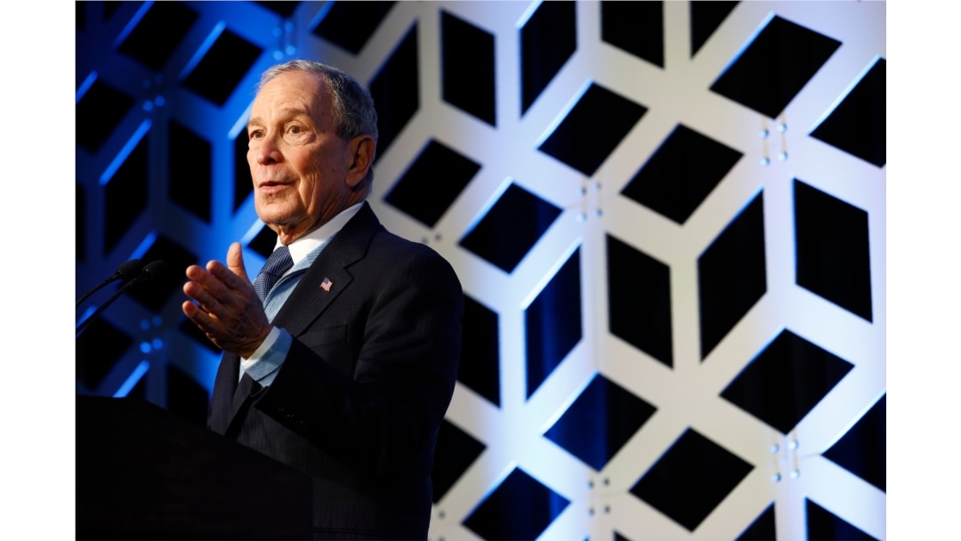 Democratic presidential candidate Mike Bloomberg speaks at the North Carolina Democratic Party's Blue NC Celebration, Saturday, Feb. 29, 2020, in Charlotte, N.C.