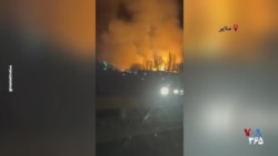 منطقه‌ای در ملایر غرق در آتش، پس از حمله جنگنده‌های عملیات خشم حماسی
