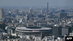 National Stadium, tempat penyelenggaraan Olimpiade dan Paralimpiade 2020 di Tokyo, 21 Juni 2021. (Foto: Kazuhiro NOGI/AFP)