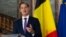Belgian Minister of Finance, Alexander De Croo speaks during a media conference in Brussels, Sept. 30, 2020, about forming a fully functioning majority government that will center on dealing with the pandemic and its devastating economic impact.