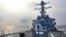 美国海军第七舰队伯克级导弹驱逐舰本福德（USS Benfold）号2021年7月28日穿越台湾海峡。（照片来自美国海军推特）