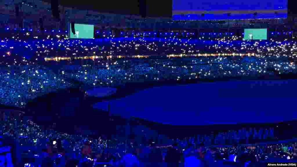 Opening ceremony of the Rio 2016 Olympics at Maracana Stadium.