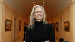 Photographer Annie Leibovitz at her exhibit in the Smithsonian American Art Museum in Washington
