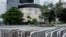 Barriers are seen outside the Legislative Council in Hong Kong, June 10, 2019. 