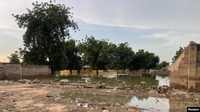 A view of the prison where nearly 300 prisoners escaped after floods in Maiduguri, northern Borno state, Nigeria, Sept. 15, 2024.