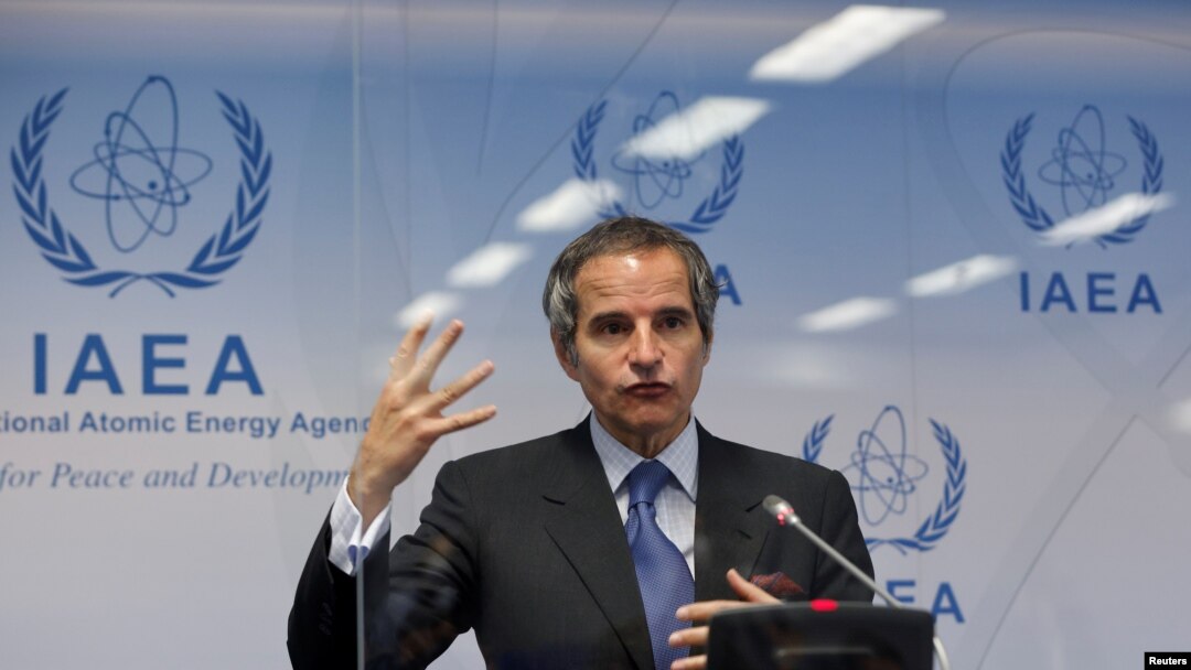 International Atomic Energy Agency (IAEA) Director General Rafael Grossi speaks at a news conference at IAEA headquarters in Vienna, Austria, June 7, 2021.