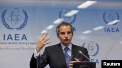 International Atomic Energy Agency (IAEA) Director General Rafael Grossi speaks at a news conference at IAEA headquarters in Vienna, Austria, June 7, 2021.