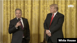 FILE - A still frame from a video showing Steve Witkoff speaking alongside Donald Trump on stage during a White House Opioids Summit held in the East Room of the White House on March 1, 2018. (White House via Wikimedia Commons)