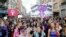 March to demand more equality and the end of violence against women in Zurich