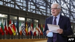 Kepala Kebijakan Luar Negeri Uni Eropa Josep Borrell di Brussels, 22 Februari 2021. (Foto: Yves Herman/Pool/AFP)