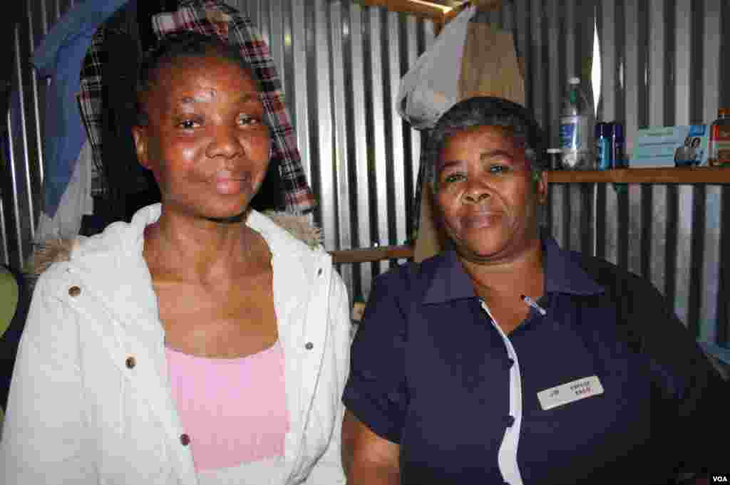 Mabuza with Kefiloe Railo, one of the palliative care specialists she says saved her from death (Photo by Darren Taylor)