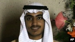 FILE - In this image from video released by the CIA, Nov. 1, 2017, Hamza bin Laden is seen on an undetermined date at his wedding.