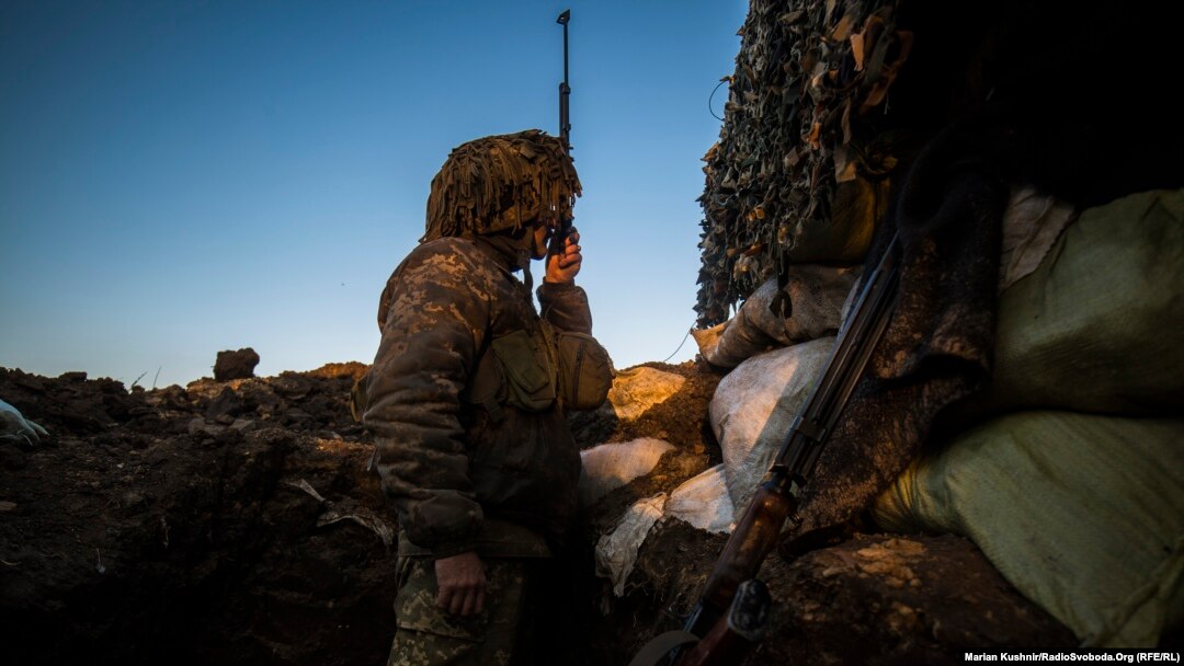 На позициях украинских войск в районе Горловки, Донецкая область. Архивное фото