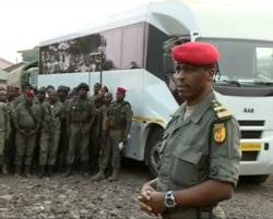 Col. Henri Tchinda, a military police commander in Cameroon's Southwest region, arrives in Buea, Jan. 9, 2020. (M. Kindzeka/VOA)