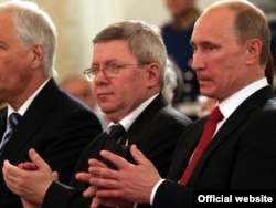 Vladimir Putin and Alexandr Torshin at the state ceremony in the Kremlin, June, 2011