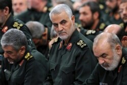 FILE - Iranian Gen. Qassem Soleimani, center, attends a meeting in Tehran, Sept. 18, 2016, in this photo provided by the office of the Iranian supreme leader.